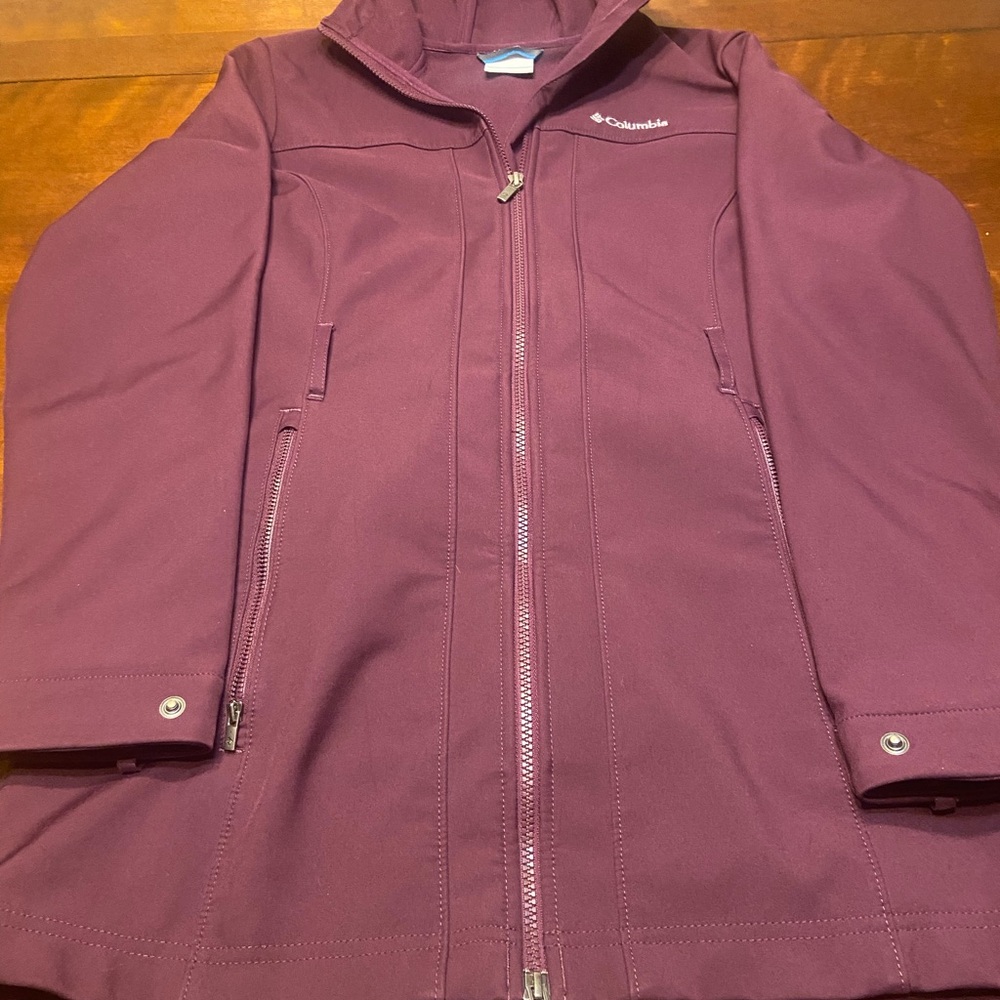 Columbia Womens Belted Trench Coat/Rain Coat Purple Medium